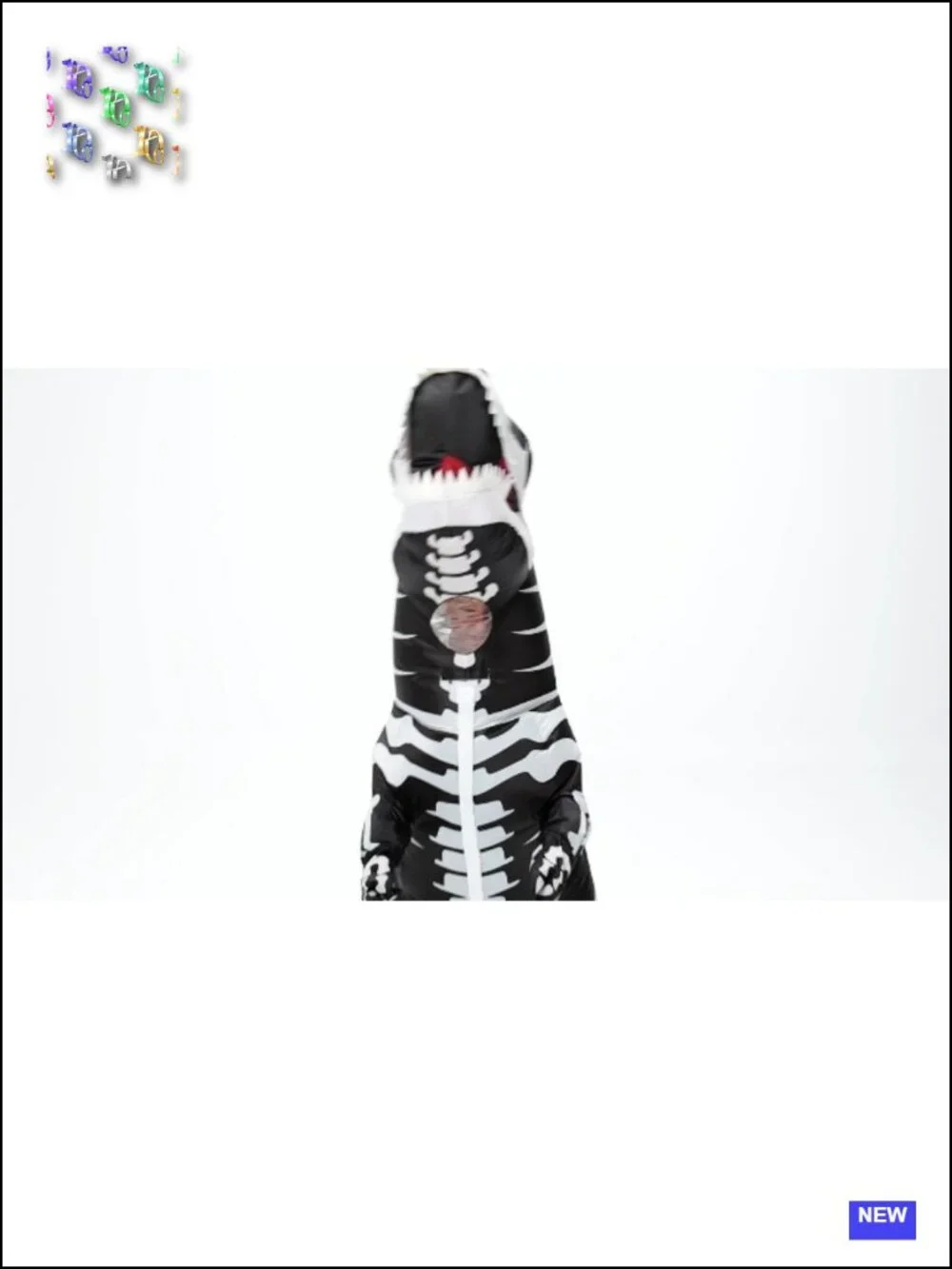 Inflatable Dinosaur Skeleton Costume for Kids Teens Halloween T-Rex Blow Up
